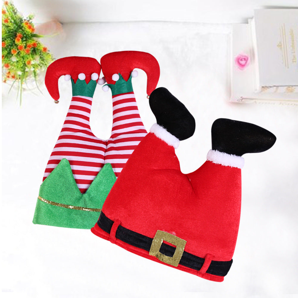Dancing Musical Christmas Decoration Santa and grinch pants hat Red, 13-in christmas decoration 2023