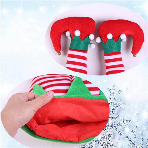 Dancing Musical Christmas Decoration Santa and grinch pants hat Red, 13-in detailed picture