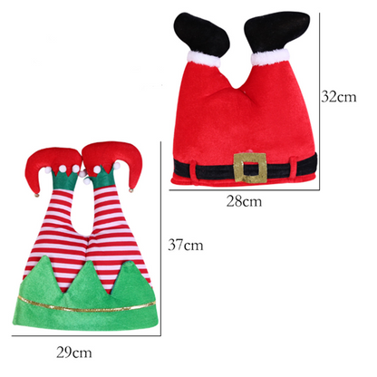 Dancing Musical Christmas Decoration Santa and grinch pants hat Red, 13-in