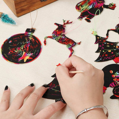 21pcs Magic scratch paper christmas kids ornament paper