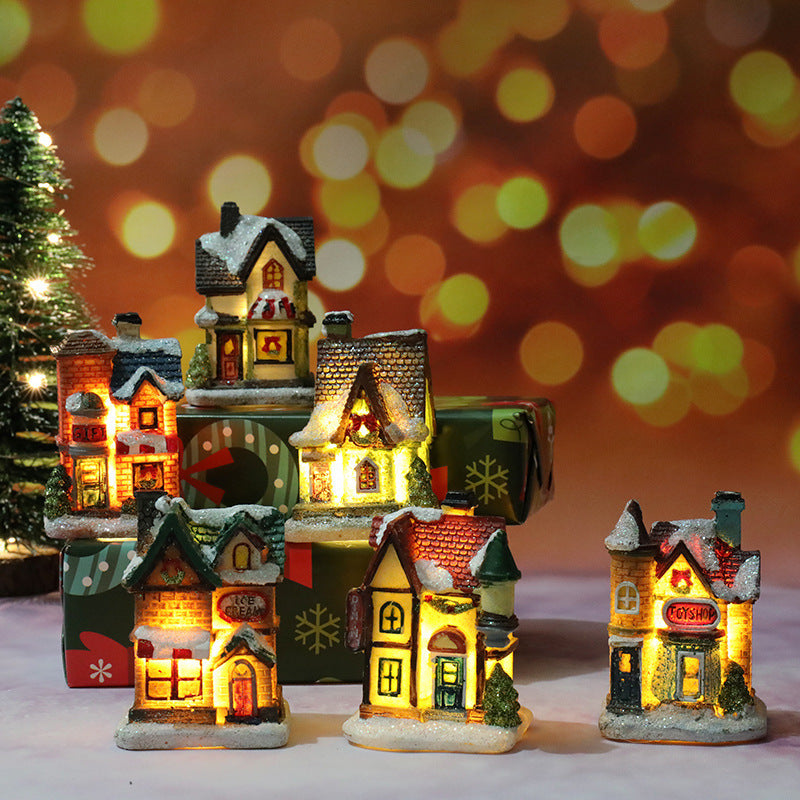 Animated Pre lit Resin Christmas village scene