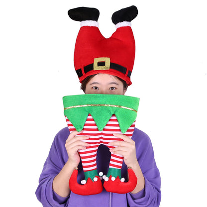 Dancing Musical Christmas Decoration Santa Hat, Red, 13-in