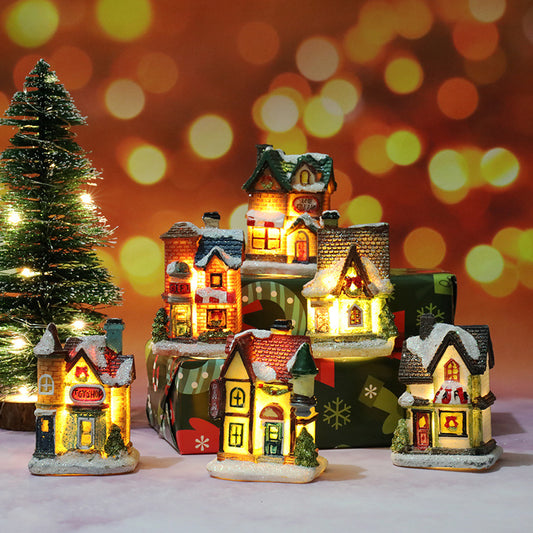 Animated Pre lit Resin Christmas village scene