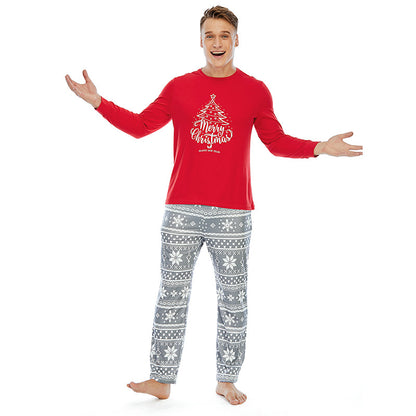 Black Long Sleeve Couple Christmas Pajamas set