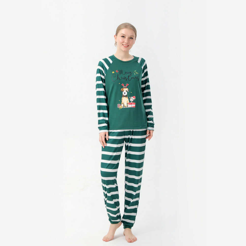 Family matching christmas green pajamas set