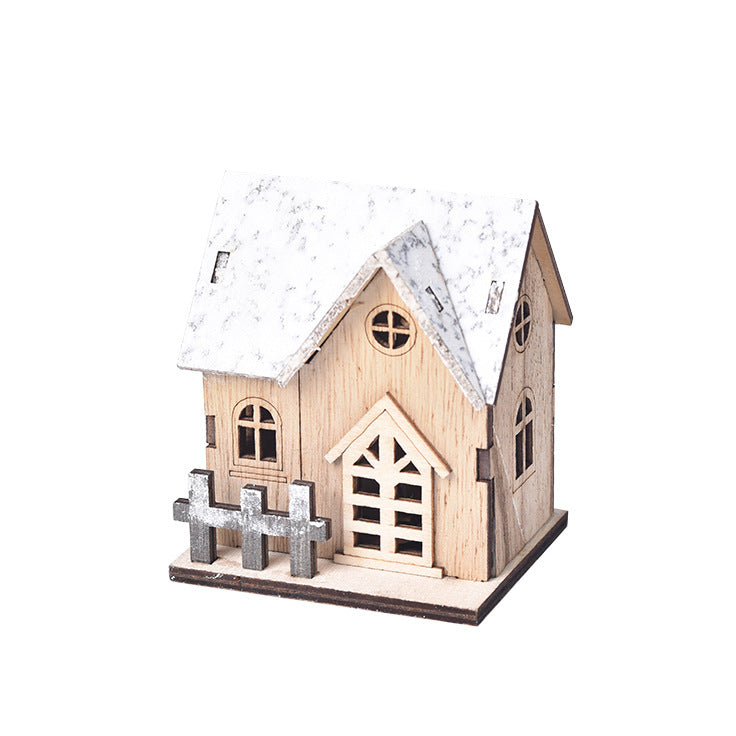 Pre-Lit Pine Wooden Christmas Village