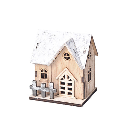 Pre-Lit Pine Wooden Christmas Village