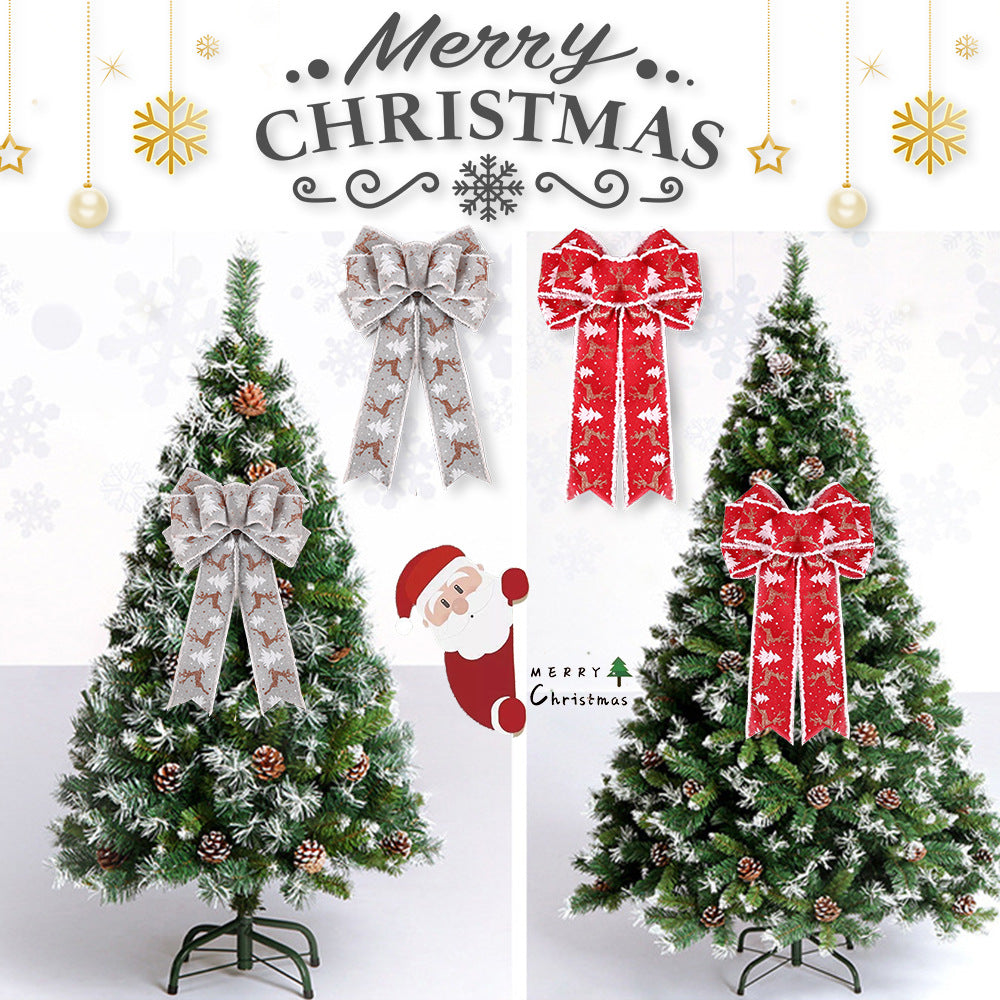 9 folds red christmas bow for christmas tree