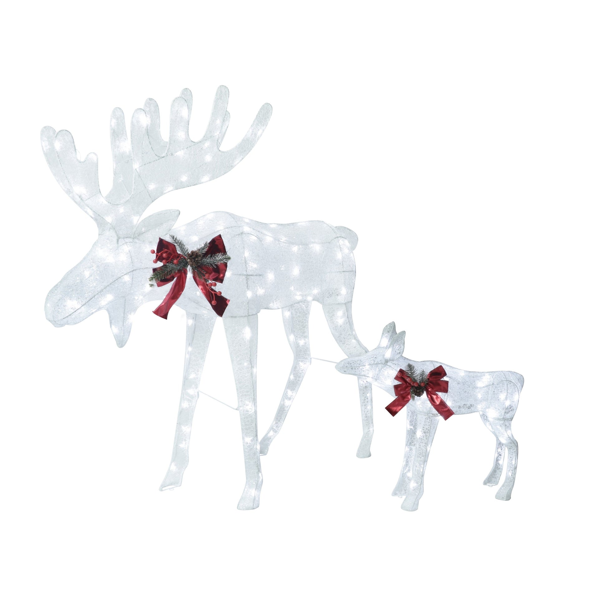 48.1 in. Cool White LED Moose Christmas Holiday Yard Decoration (2-Piece)