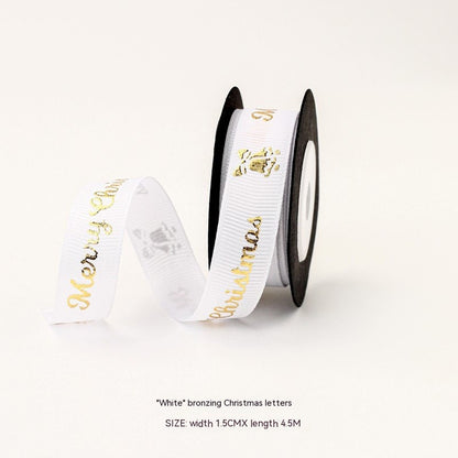 white and gold christmas ribbon 