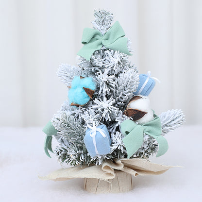 small artificial flocked pine tabletop christmas tree