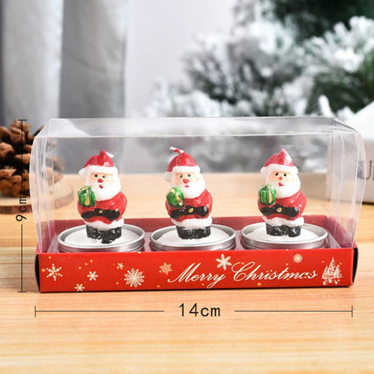3 piece Santa Christmas Candles