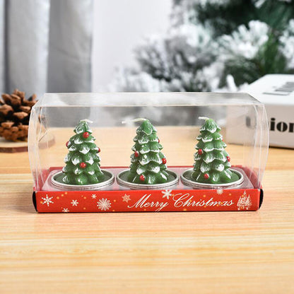 Green Christmas Tree Tea-light Candles, 3ct.