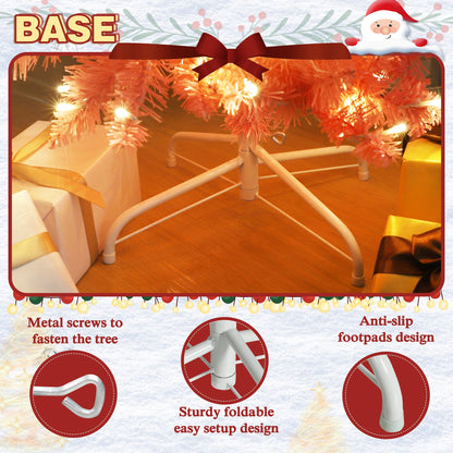 6ft PINK Pre-lit Slim Pencil Artificial Christmas Tree with Lights.