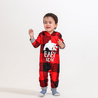 Faux Fur Plaid  Christmas Print family Pajamas Set