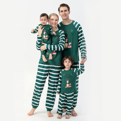 Family matching christmas green pajamas set