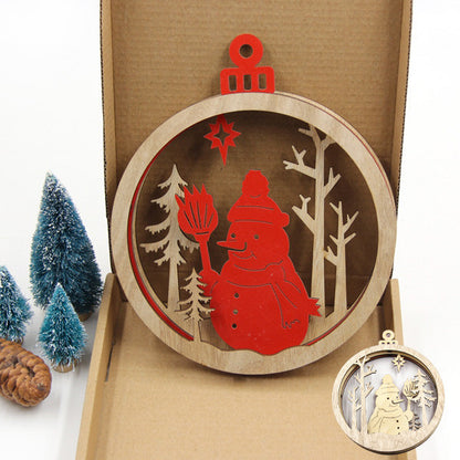 christmas snowman cnc wood ornament for christmas tree and christmas indoor decoration.
