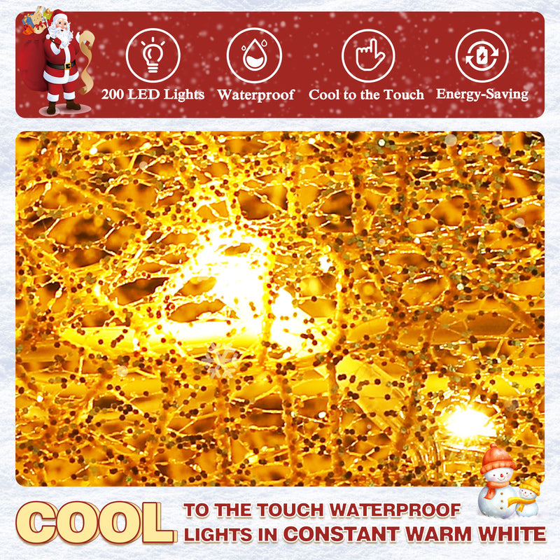 4.5 ft. 3D Warm White LED Reindeer Family Christmas Holiday Yard Decoration, Gold