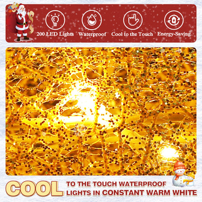 4.5 ft. 3D Warm White LED Reindeer Family Christmas Holiday Yard Decoration, Gold