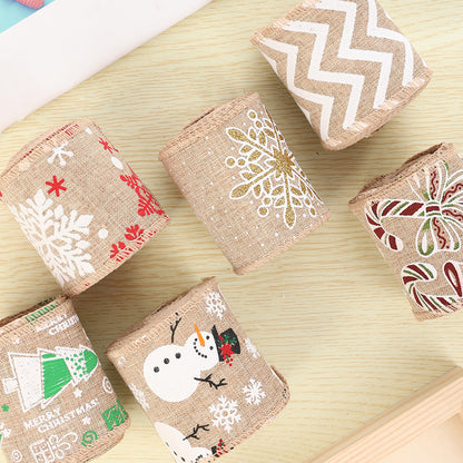 Burlap Christmas ribbon 2.3" x 3.2 yard