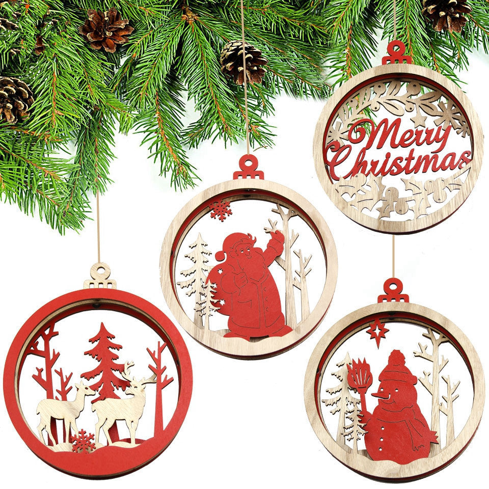  Celebrate the holiday season with our Christmas-engraved wooden ornaments. These unique decorations feature CNC-engraved Santa Claus designs and seasonal greetings, adding a festive flair to your Christmas tree. Show off your holiday spirit with these timeless wood ornaments. Product Information: Material: Wood Style: Engraving size: 19.8cm X 16.5cm X 2.3cm