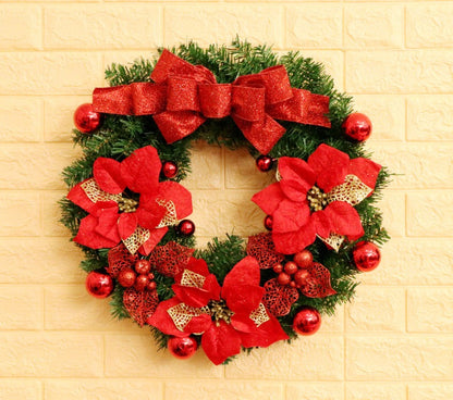 Large 24-Inch Christmas Wreath with ornament for Front Door