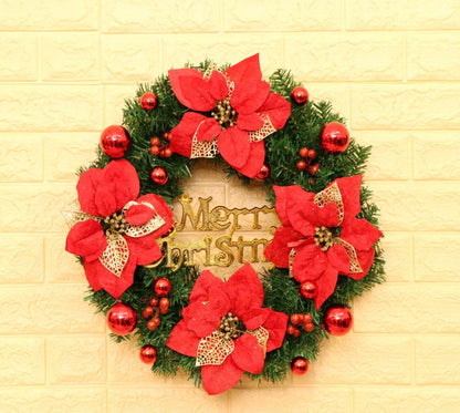 Large 24-Inch Christmas Wreath with ornament for Front Door