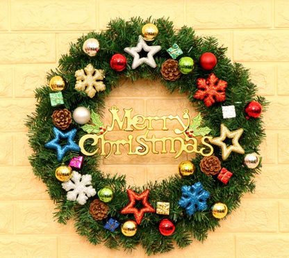 Large 24-Inch Christmas Wreath with ornament for Front Door