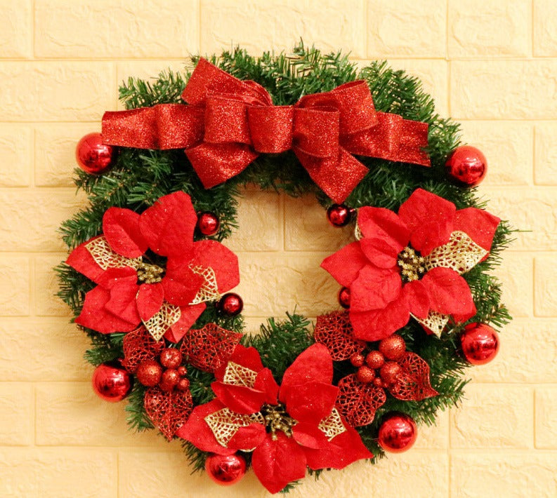 Large 24-Inch Christmas Wreath with ornament for Front Door