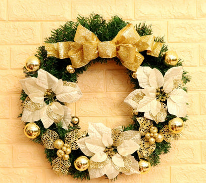 Large 24-Inch Christmas Wreath with ornament for Front Door