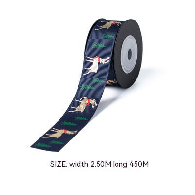blue elk christmas ribbon