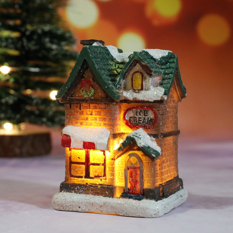 Animated Pre lit Resin Christmas village scene