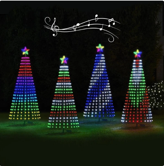 9 foot Pre-lit LED Animated Outdoor Christmas Tree Decorations flagpole.
