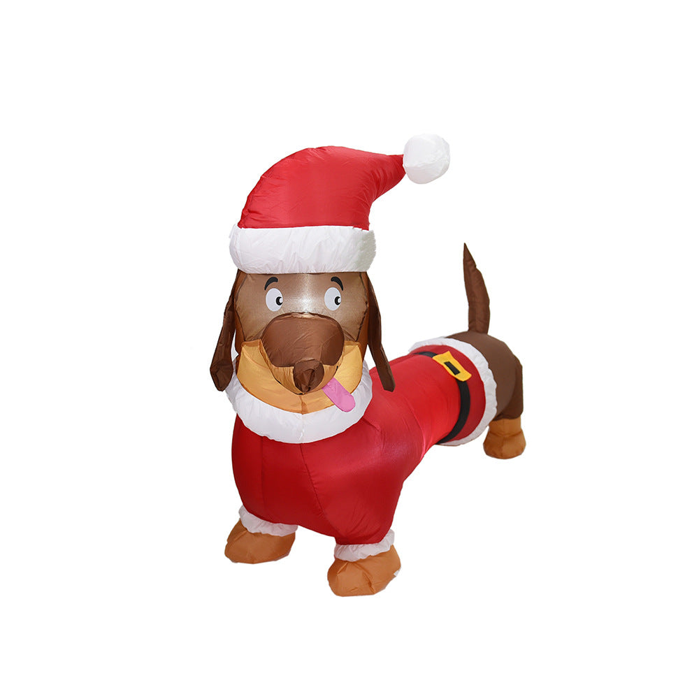 5 Ft Pre-lit Inflatable Christmas Dog weiner Blow Up Outdoor Yard Lawn Decoration