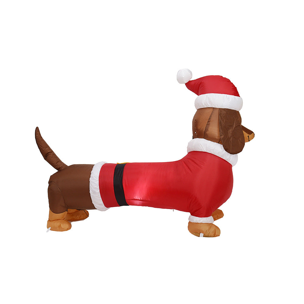5 Ft Pre-lit Inflatable Christmas Dog weiner Blow Up Outdoor Yard Lawn Decoration