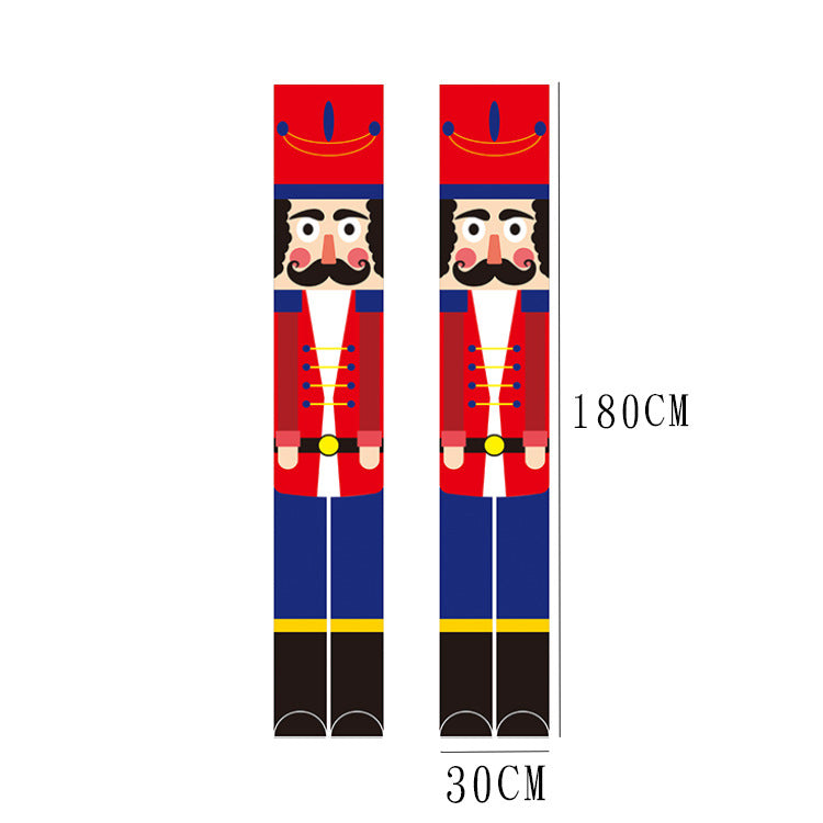 70-inch 2pcs Front door hanging banner christmas nutcracker