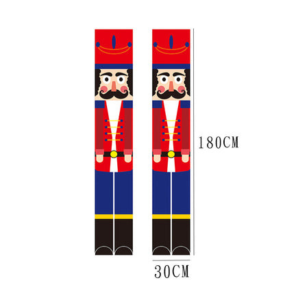 70-inch 2pcs Front door hanging banner christmas nutcracker