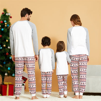 Christmas Elk Print Long Sleeve Pajamas Set Homewear