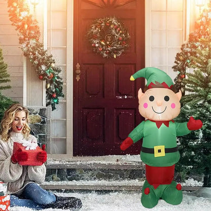 5ft Christmas Inflatable Light Up LED Inflatable Elf Holiday Yard Decoration