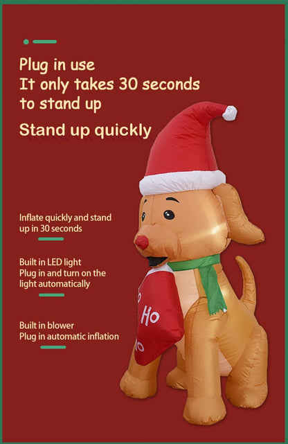 5ft Pre-lit Inflatable dog Dog inflatable outdoor holiday decoration