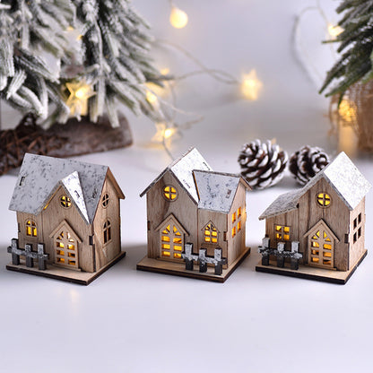 Pre-Lit Pine Wooden Christmas Village