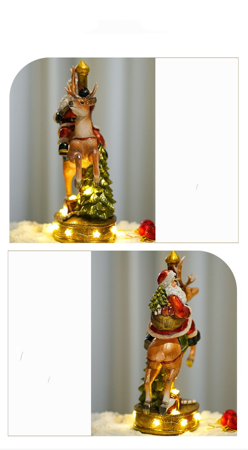 Resin Christmas Santa & deer Music Box