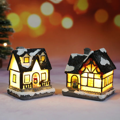 Animated Pre lit Resin Christmas village scene