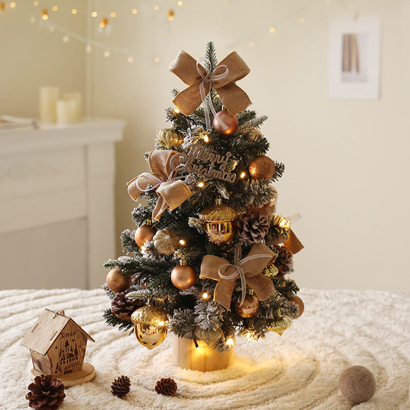 Gold 18 INCH pre lit tabletop christmas tree set. 45cm tabletop christmas tree with christmas lights and gold ornaments