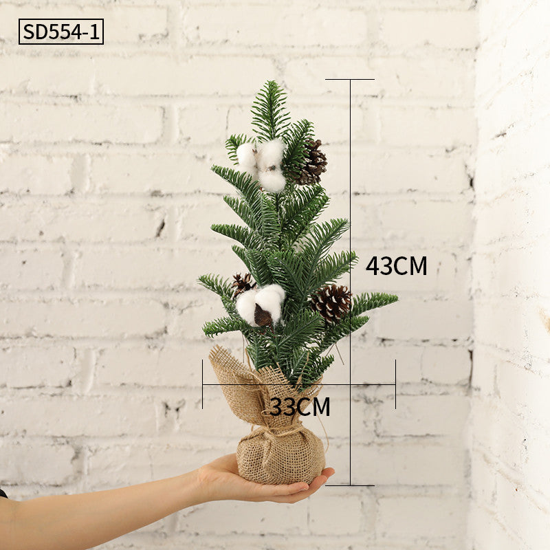 small artificial flocked pine tabletop christmas tree