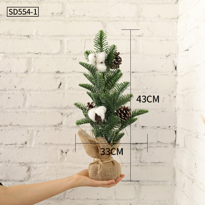 small artificial flocked pine tabletop christmas tree