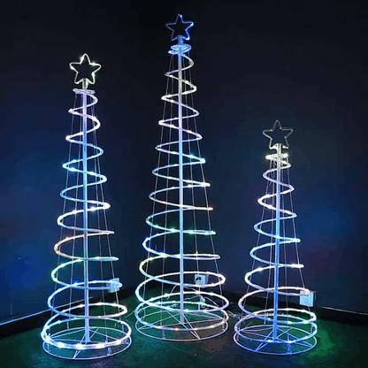 6' LED Spiral Christmas Tree Light Outdoor sculpture with remote control.
