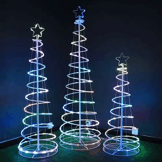 6' LED Spiral Christmas Tree Light Outdoor sculpture with remote control.