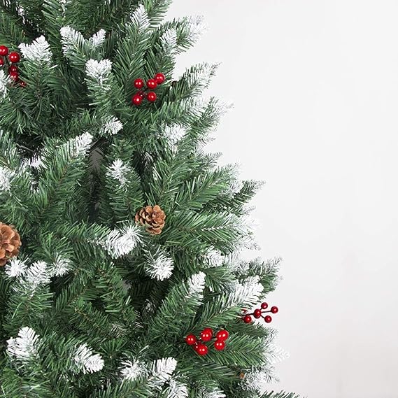 7ft snow frosted Pre-Lit LED Artificial Full Pine Christmas Tree with lights 