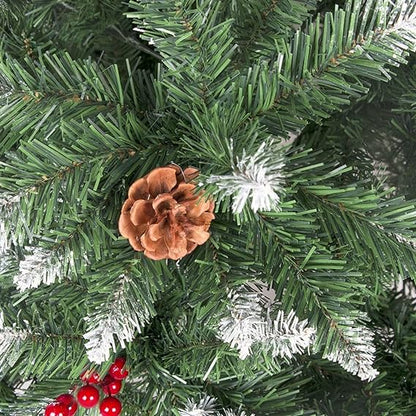 7ft snow frosted Pre-Lit LED Artificial Full Pine Christmas Tree with lights 